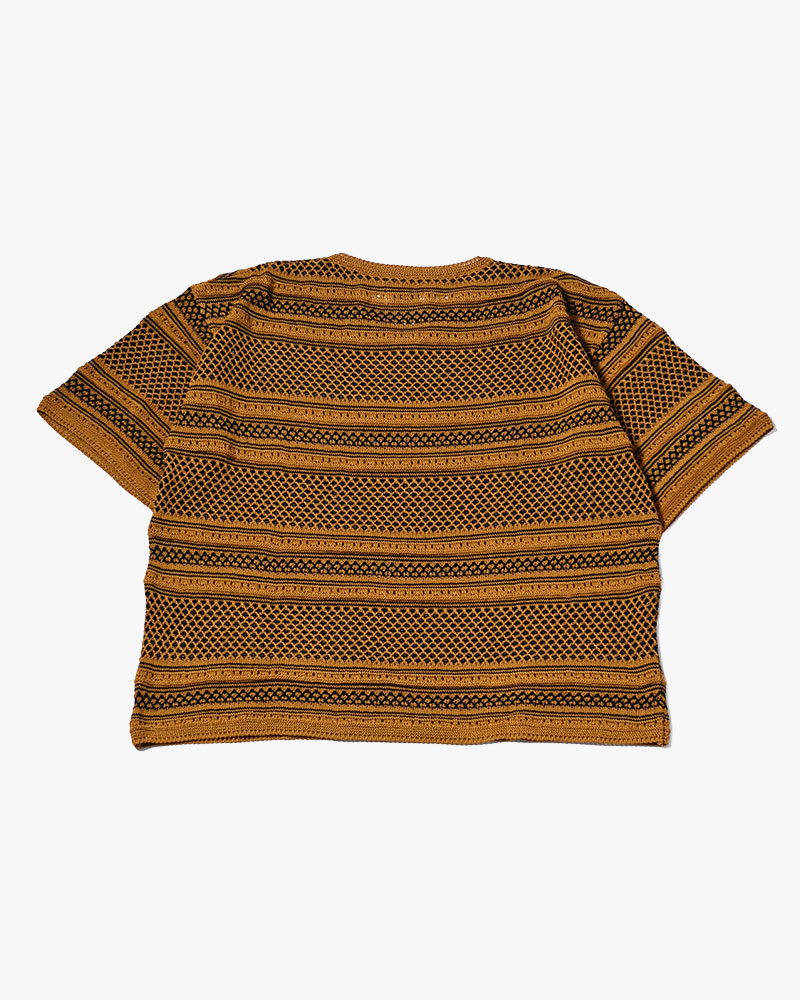 ORIENTAL JQ KNIT TEE -BROWN-
