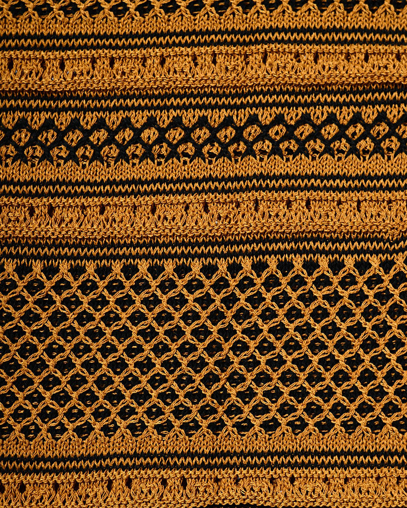 ORIENTAL JQ KNIT TEE -BROWN-