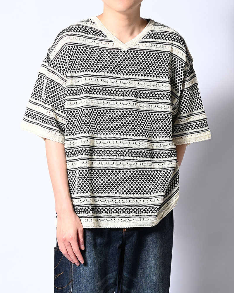 ORIENTAL JQ KNIT TEE -OFF WHITE-