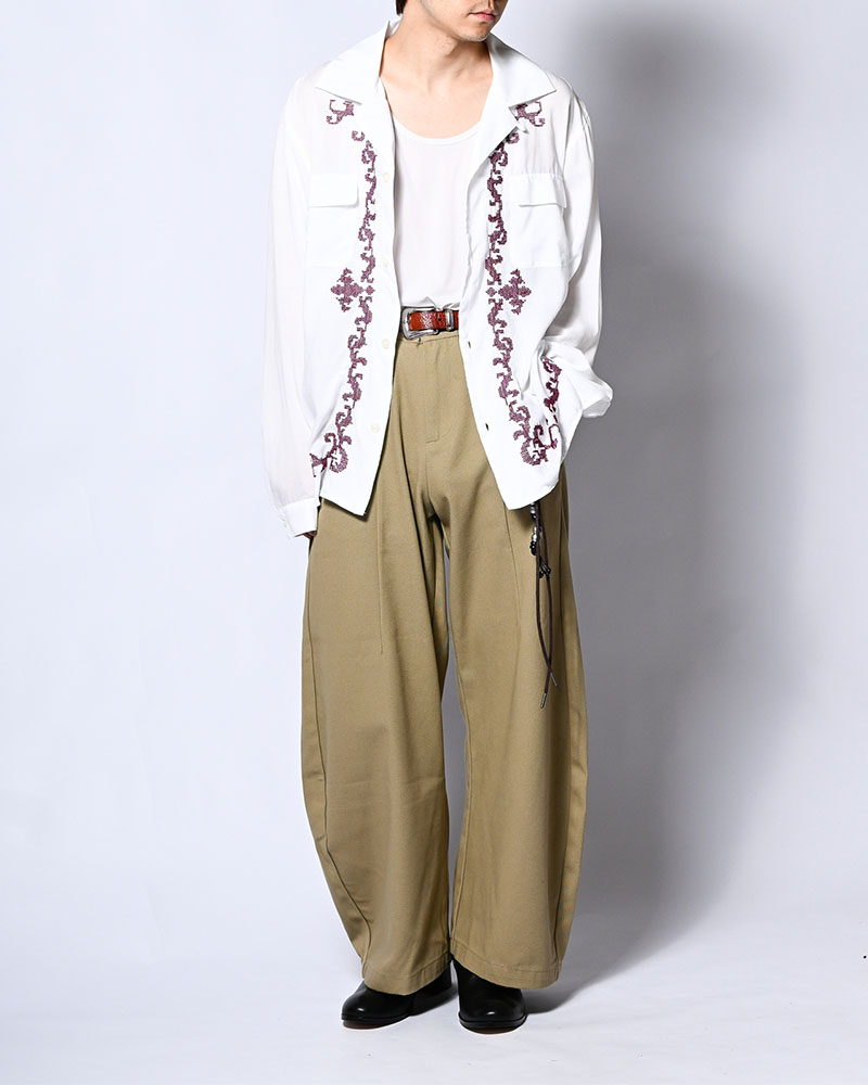 HOLDER CURVE PANTS -BEIGE-