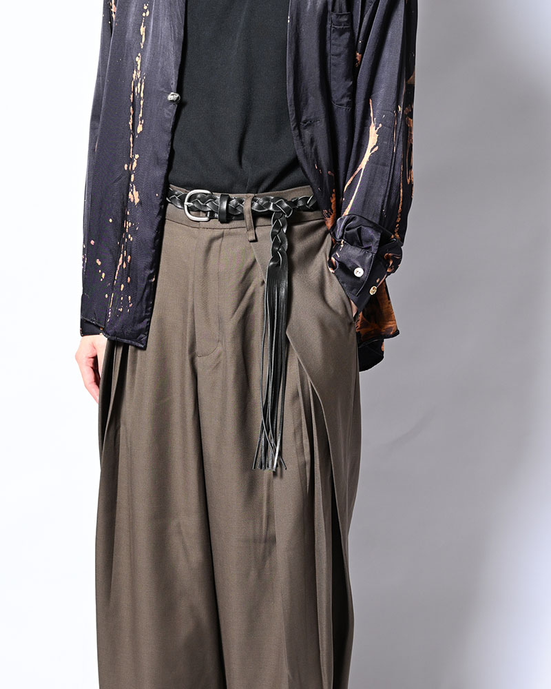 BRAID FRINGE BELT -BLACK-