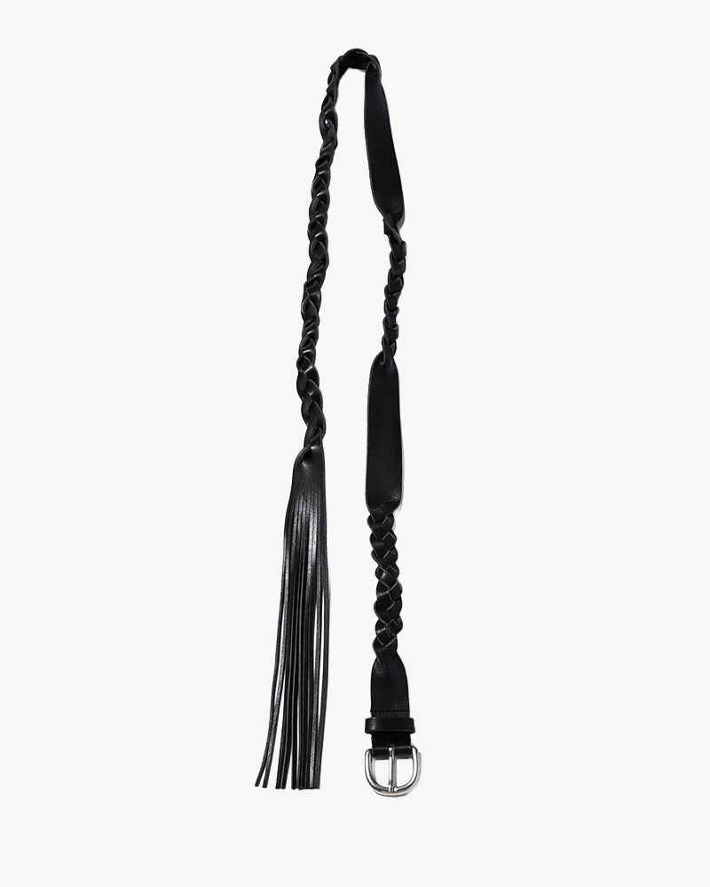 BRAID FRINGE BELT -BLACK-