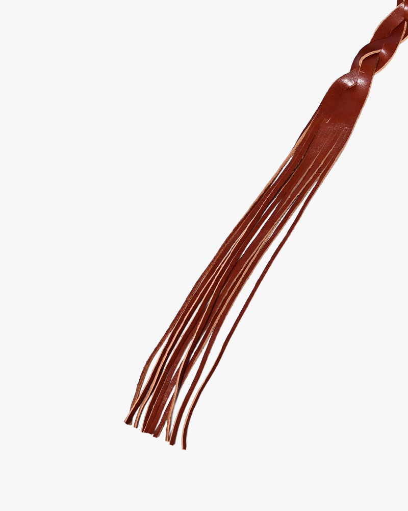 BRAID FRINGE BELT -BROWN-