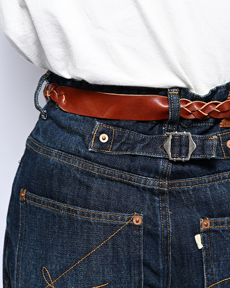 BRAID FRINGE BELT -BROWN-