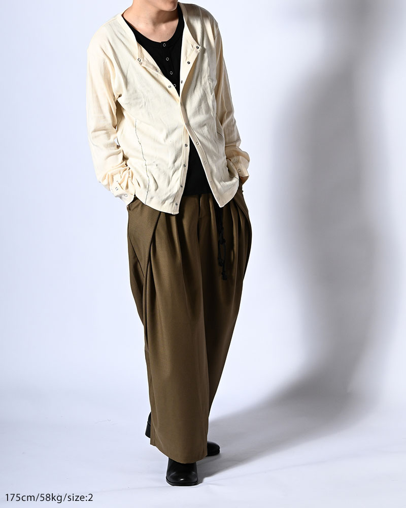 STITCH PANEL RIBBED CARDIGAN -IVORY-