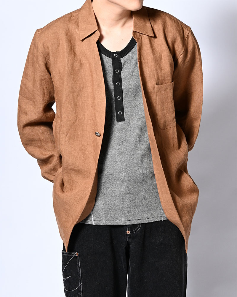 STITCH PANEL RIBBED TANKTOP -GRAY-