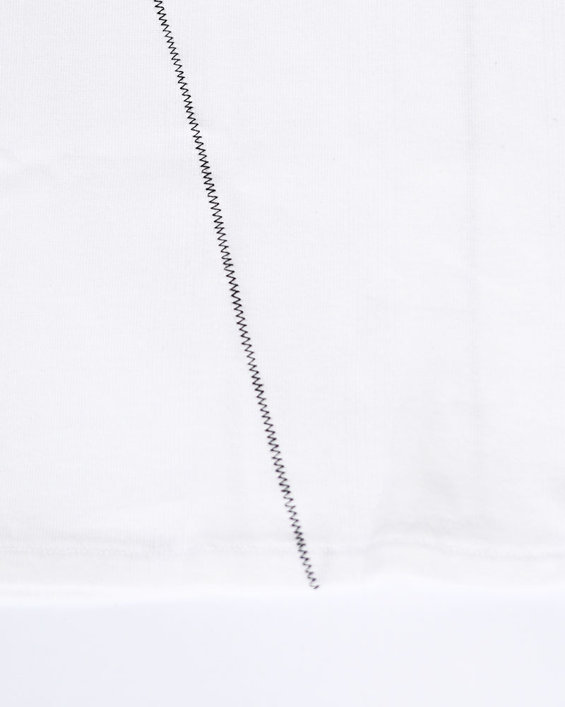 STITCH PANEL RIBBED TANKTOP -WHITE-