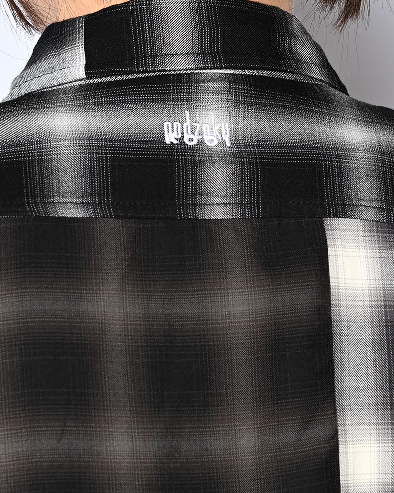 PATCHWORK OVER SHIRT -OMBRE CHECK-