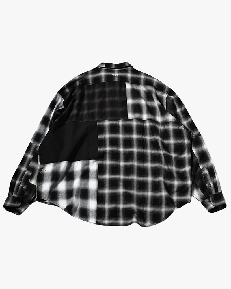 PATCHWORK OVER SHIRT -OMBRE CHECK-