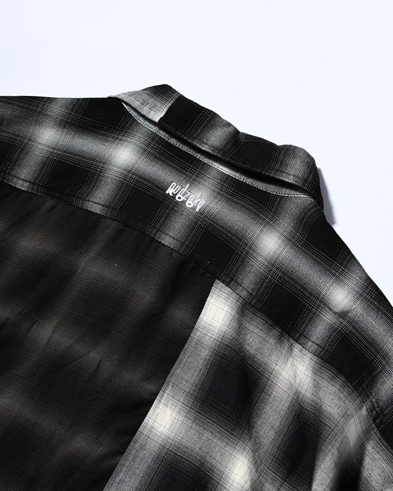PATCHWORK OVER SHIRT -OMBRE CHECK-