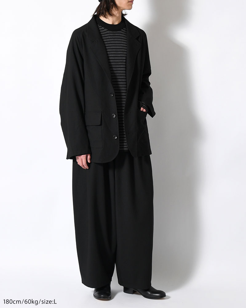 WIDE SLACKS -BLACK-