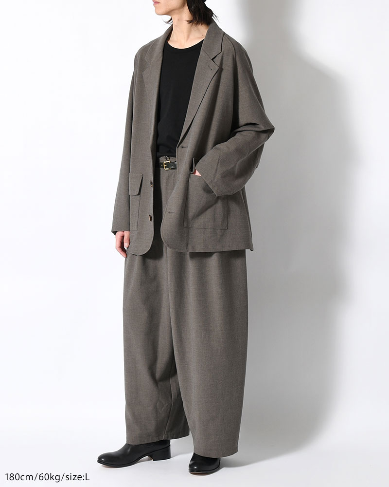 WIDE SLACKS -BROWN-