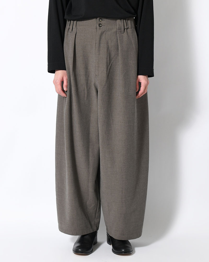 WIDE SLACKS -BROWN-