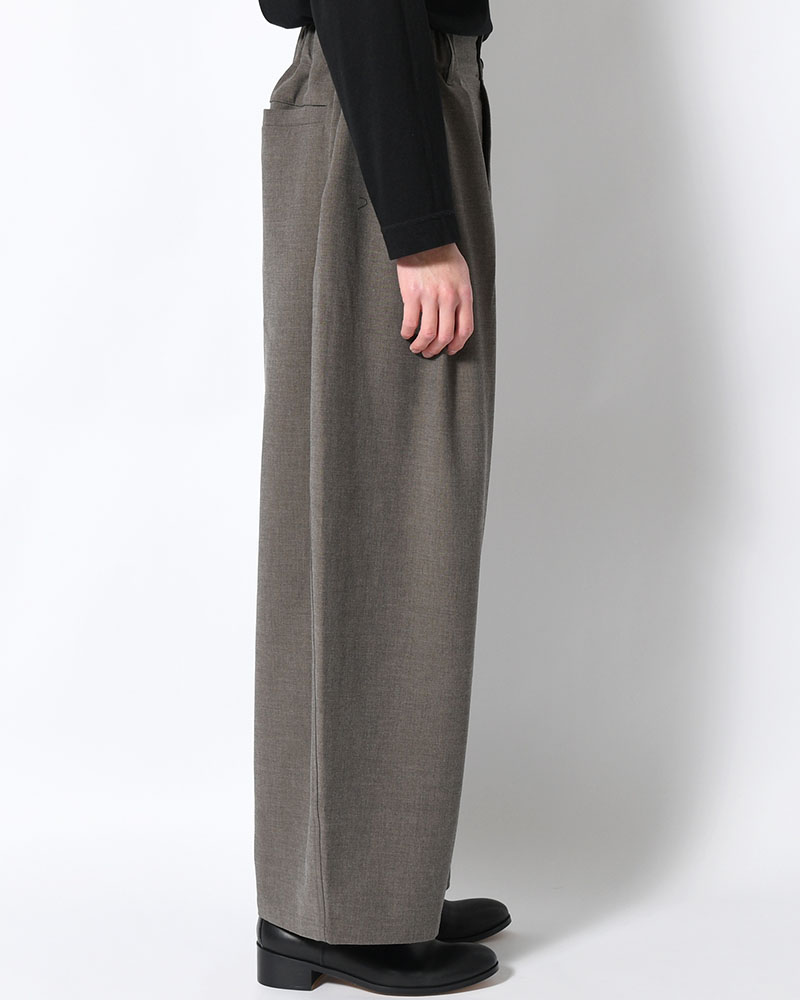 WIDE SLACKS -BROWN-