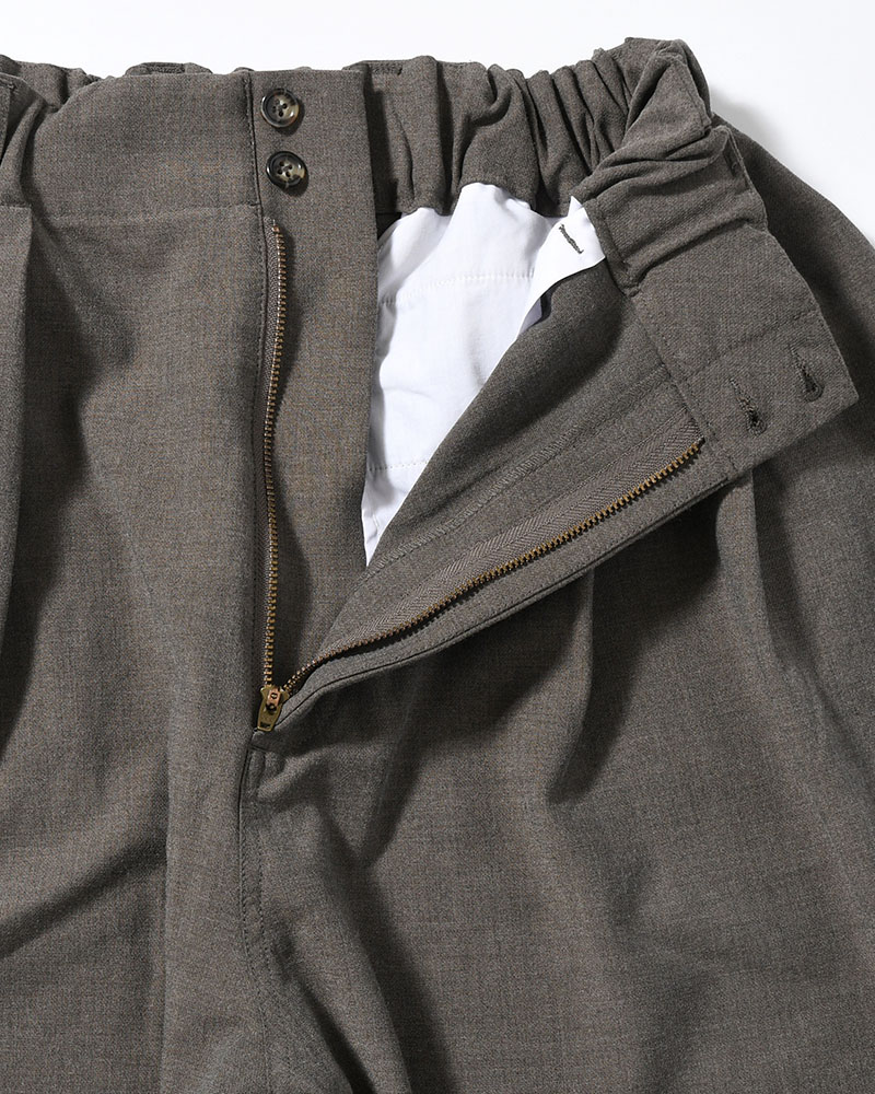 WIDE SLACKS -BROWN-