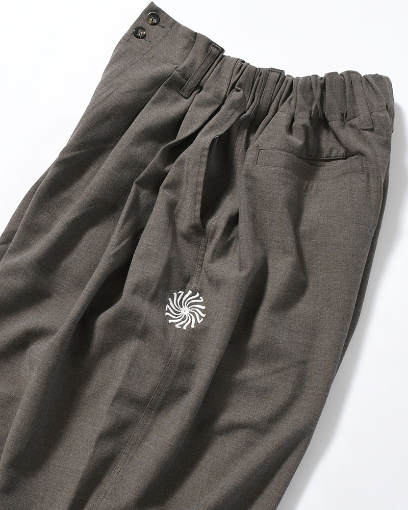 WIDE SLACKS -BROWN-