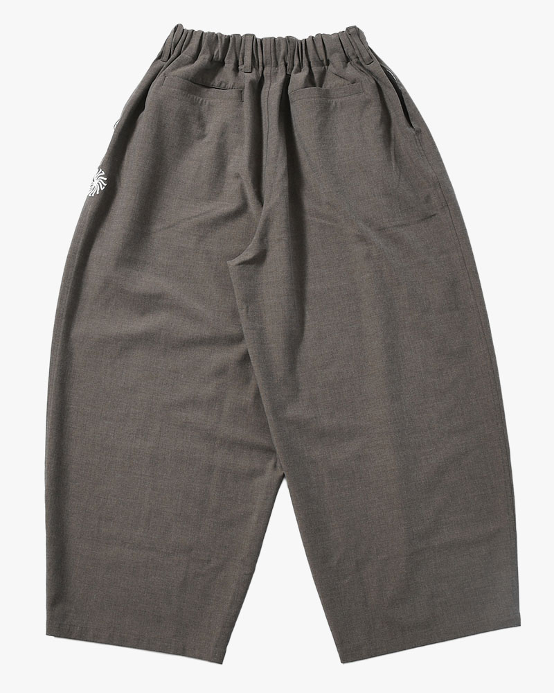 WIDE SLACKS -BROWN-