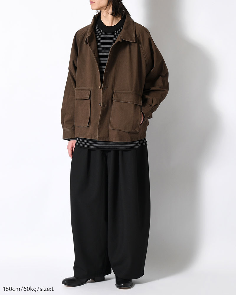 SHIRT JACKET -BROWN-