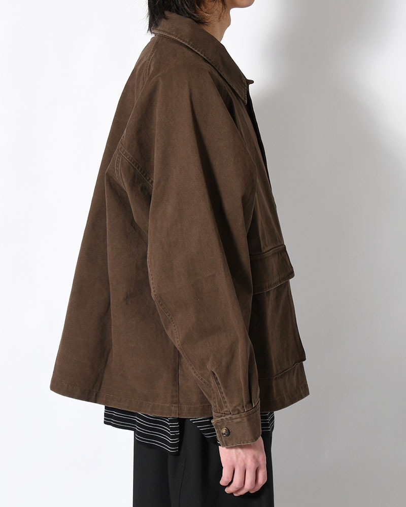 SHIRT JACKET -BROWN-