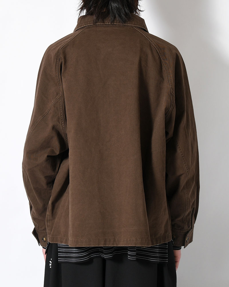 SHIRT JACKET -BROWN-