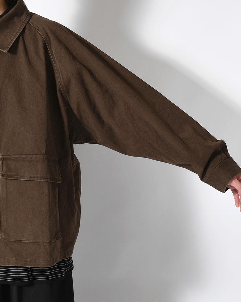 SHIRT JACKET -BROWN-
