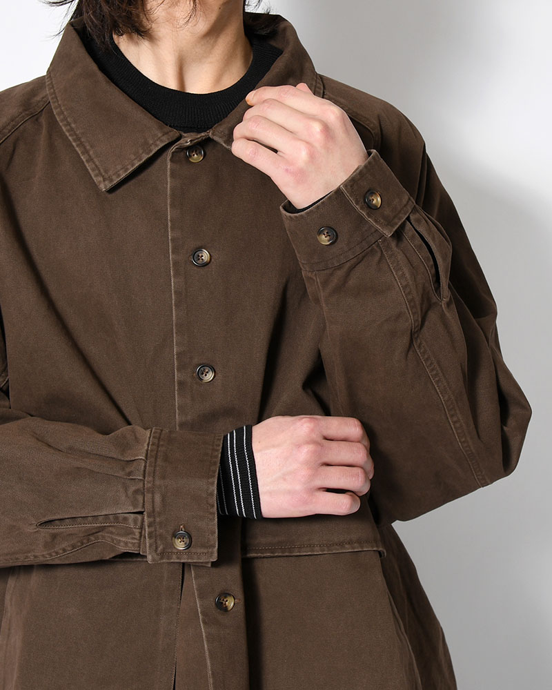 SHIRT JACKET -BROWN-