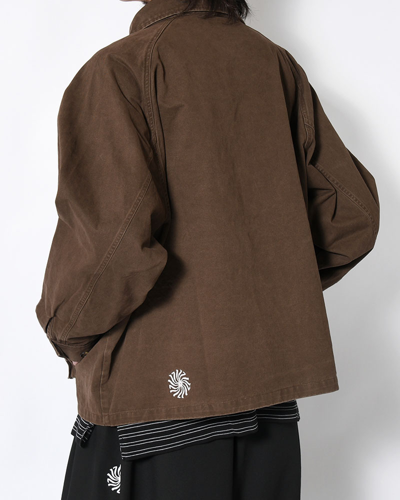 SHIRT JACKET -BROWN-