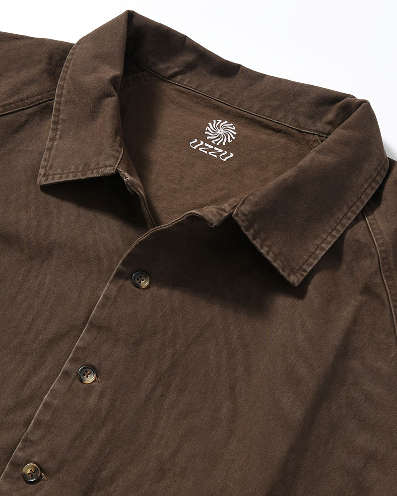 SHIRT JACKET -BROWN-