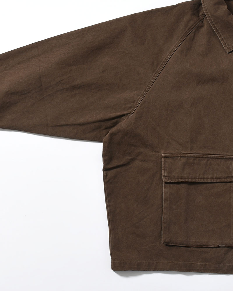 SHIRT JACKET -BROWN-