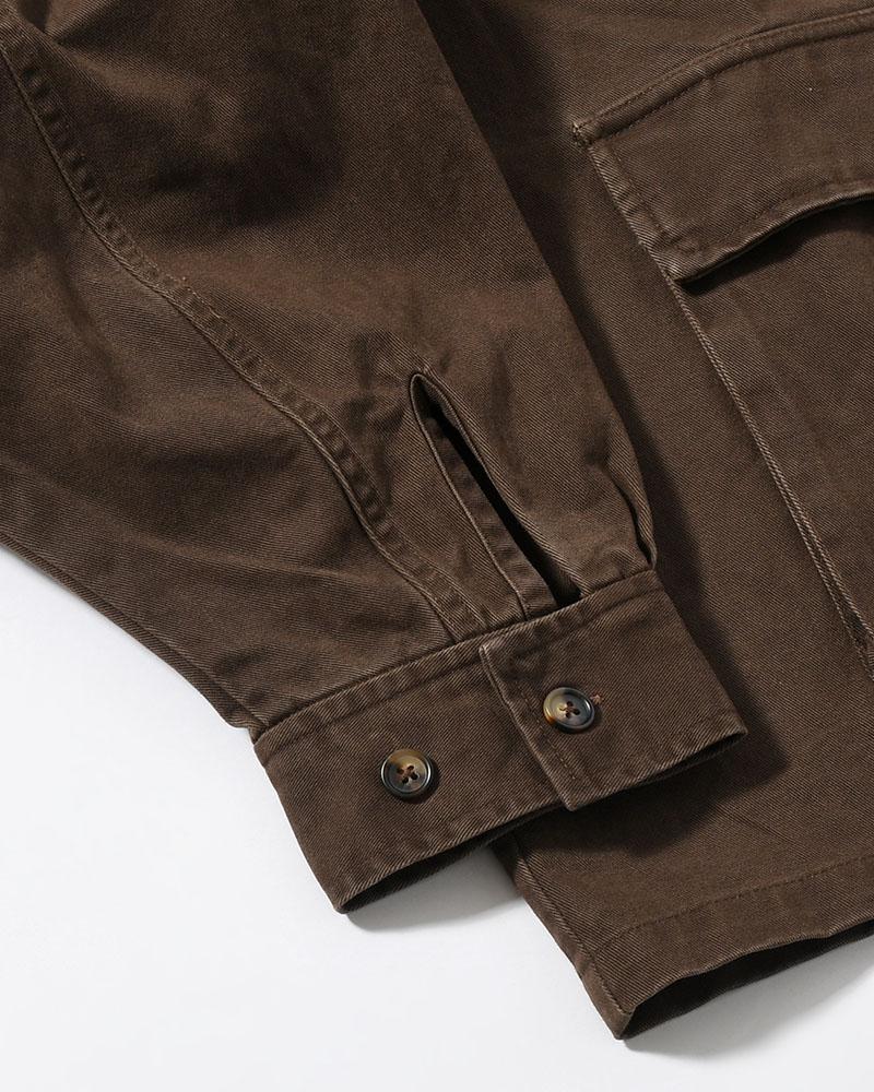SHIRT JACKET -BROWN-