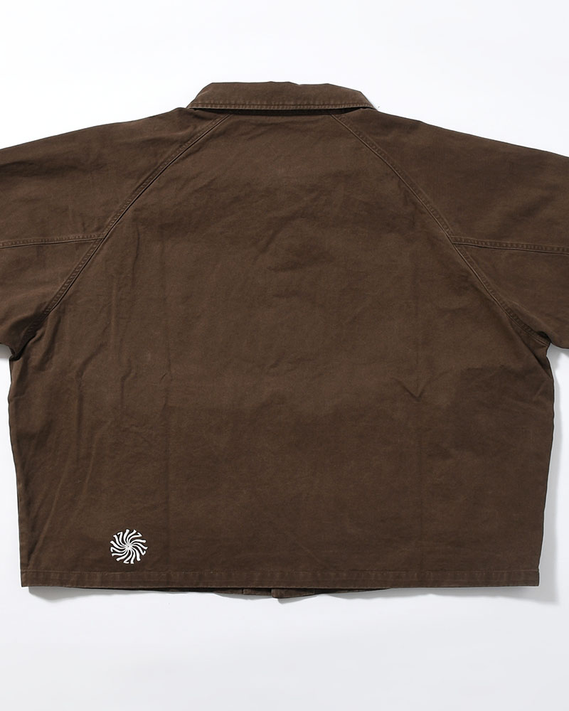 SHIRT JACKET -BROWN-