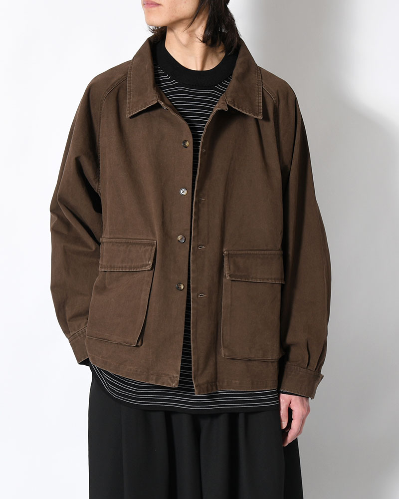 SHIRT JACKET -BROWN-