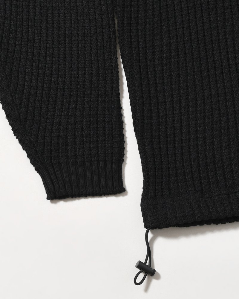 WAFFLE CREW KNIT -BLACK-