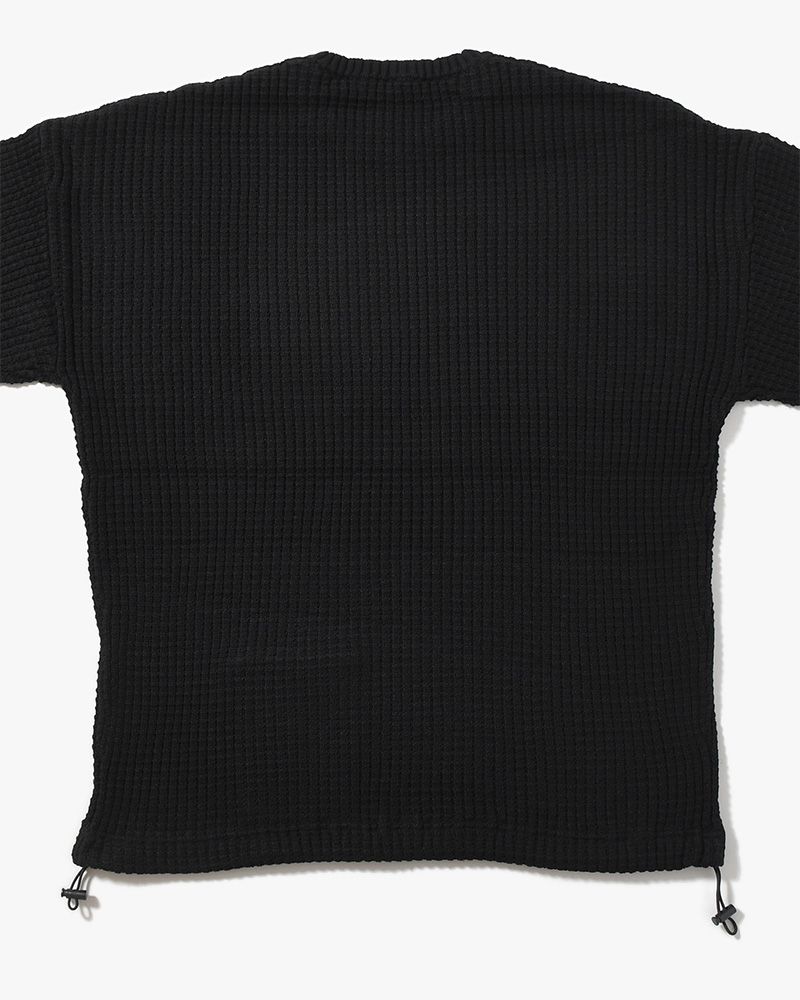 WAFFLE CREW KNIT -BLACK-