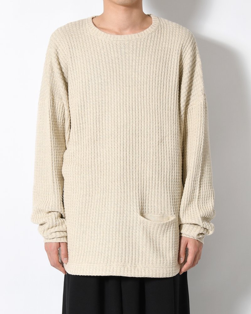 WAFFLE CREW KNIT -IVORY-
