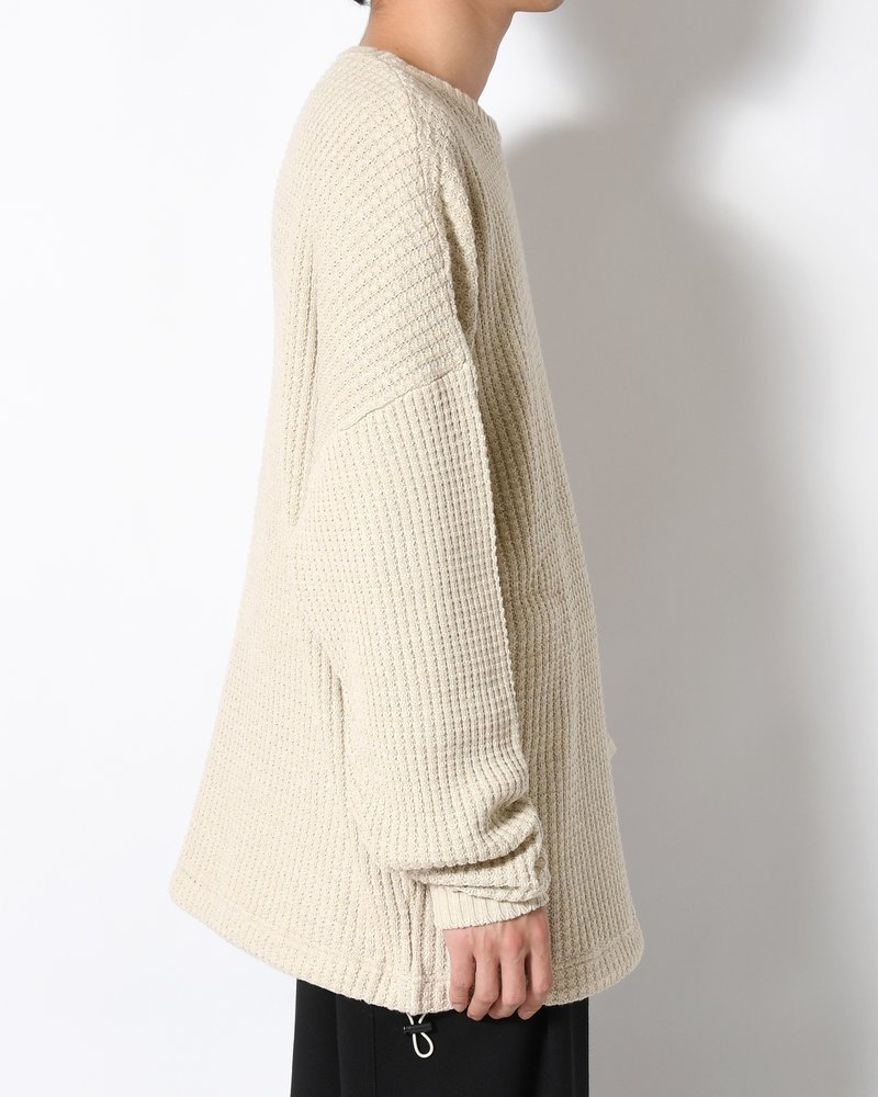 WAFFLE CREW KNIT -IVORY-
