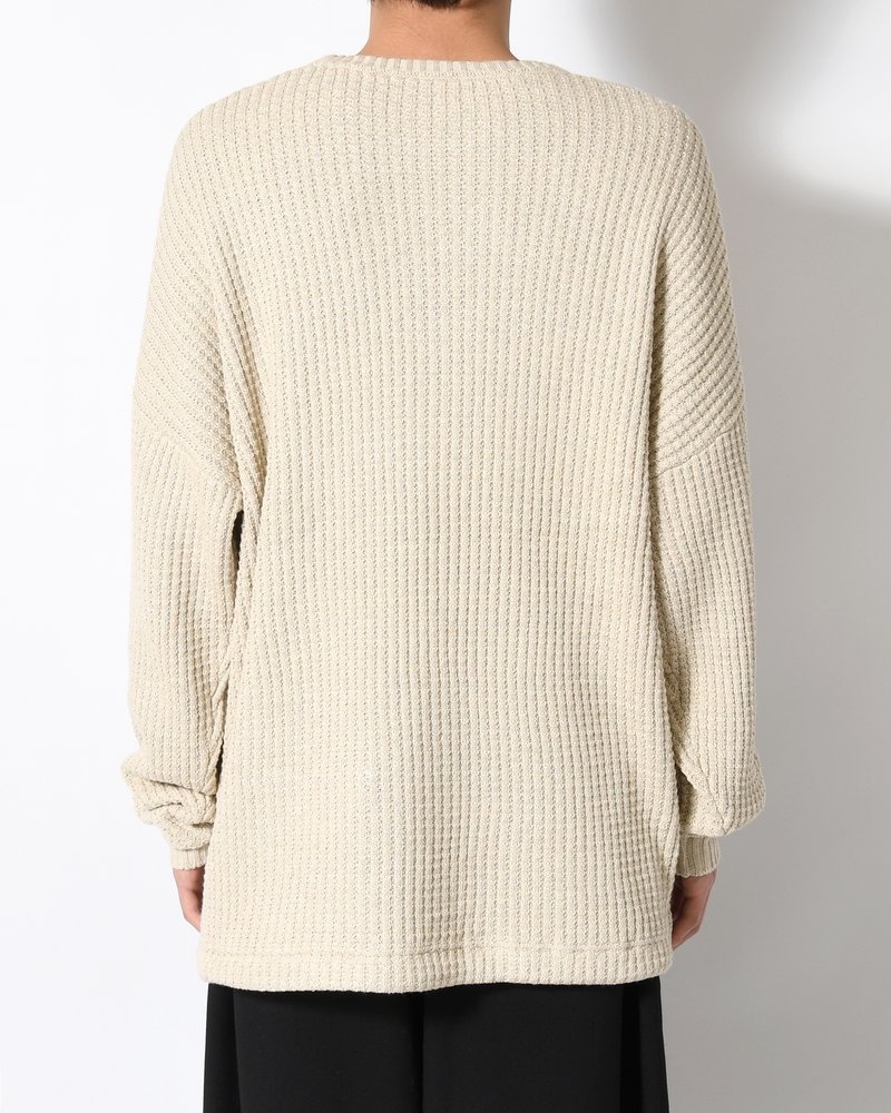 WAFFLE CREW KNIT -IVORY-
