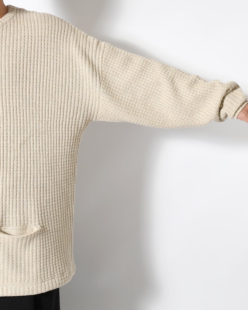 WAFFLE CREW KNIT -IVORY-