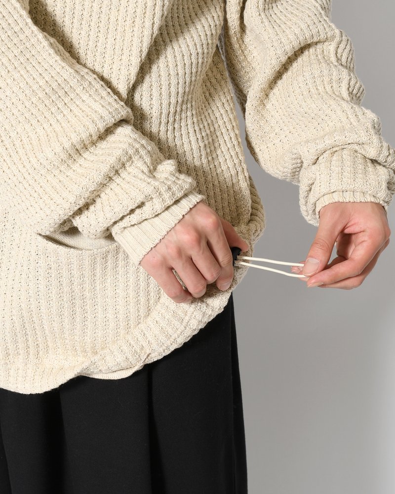 WAFFLE CREW KNIT -IVORY-