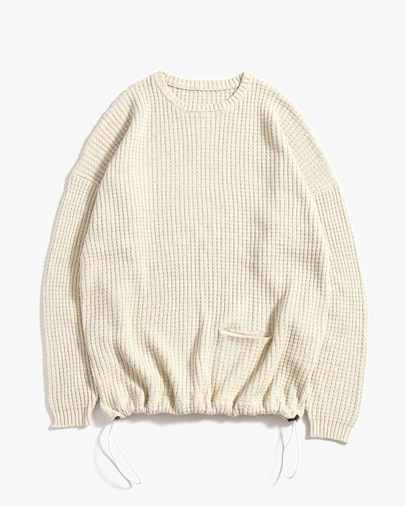 WAFFLE CREW KNIT -IVORY-