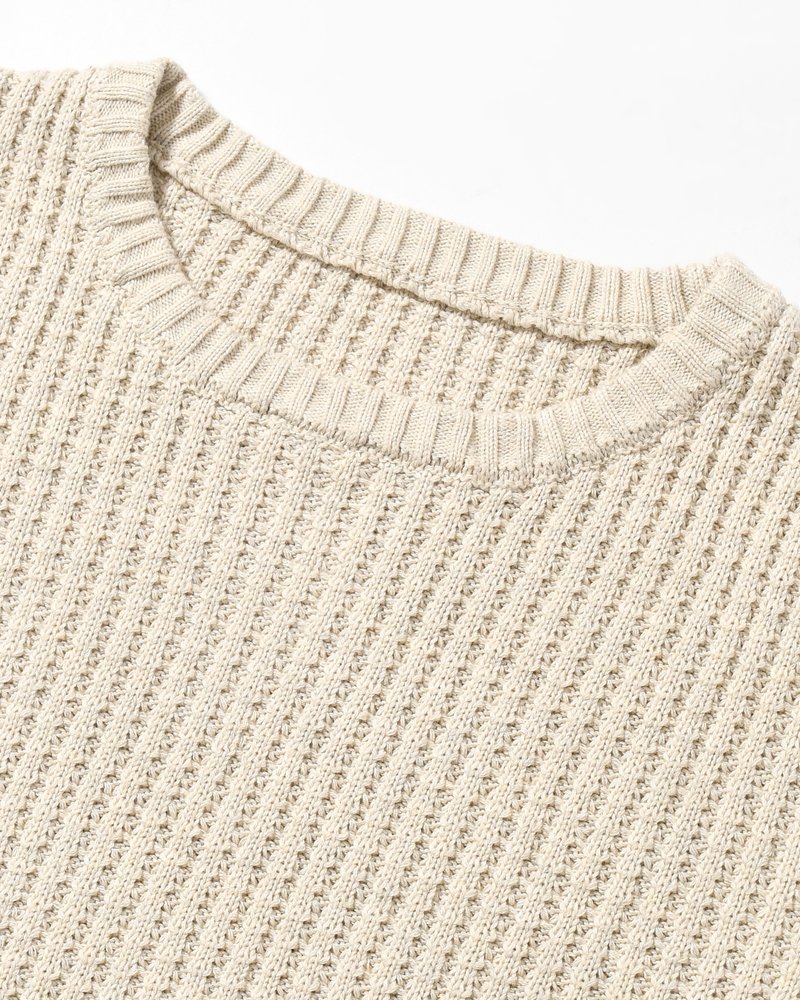 WAFFLE CREW KNIT -IVORY-