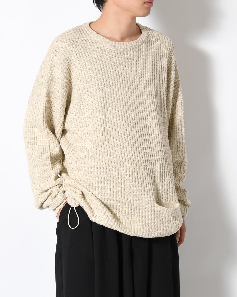 WAFFLE CREW KNIT -IVORY-