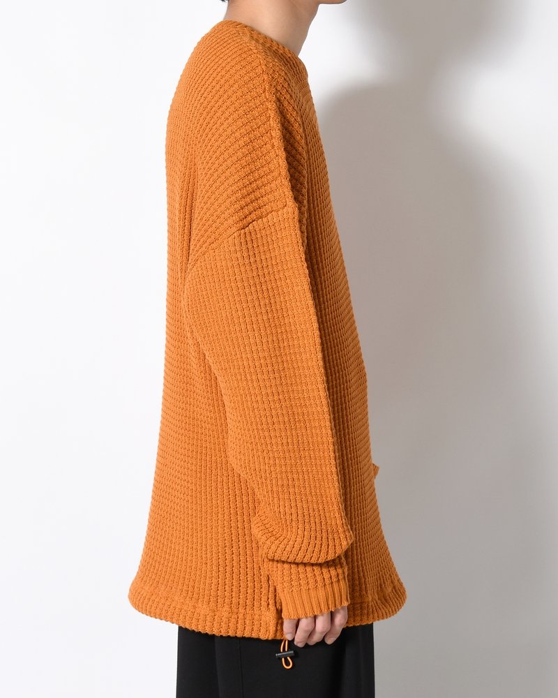 WAFFLE CREW KNIT -MUSTARD-