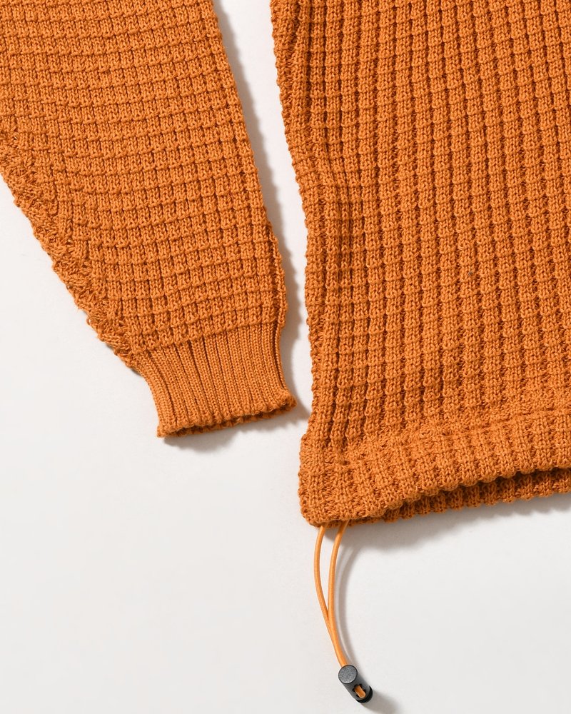 WAFFLE CREW KNIT -MUSTARD-