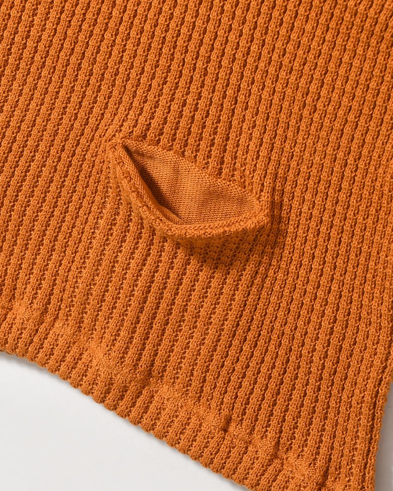 WAFFLE CREW KNIT -MUSTARD-