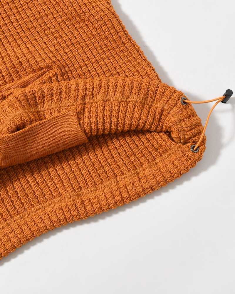 WAFFLE CREW KNIT -MUSTARD-