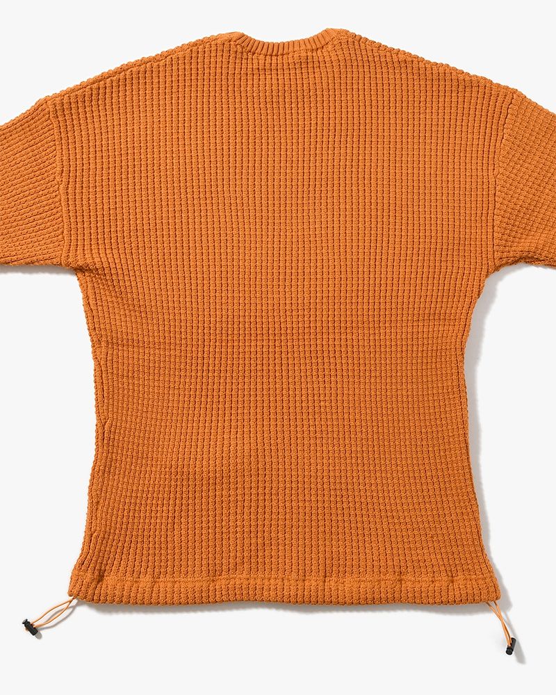 WAFFLE CREW KNIT -MUSTARD-