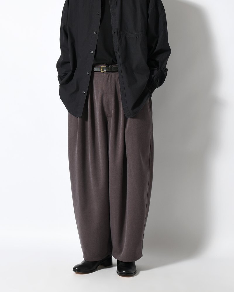 WIDE SLACKS -BROWN-