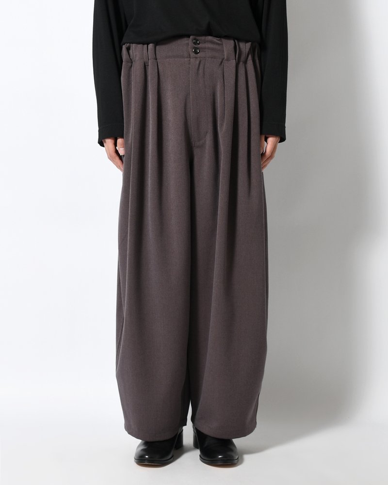 WIDE SLACKS -BROWN-