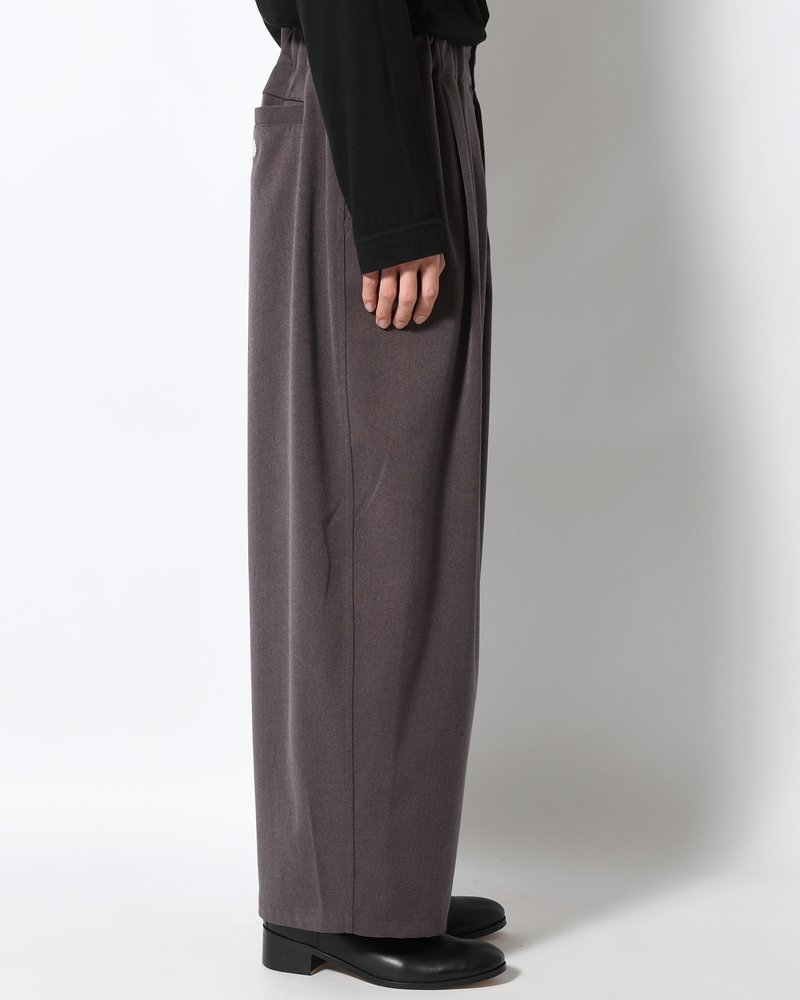 WIDE SLACKS -BROWN-